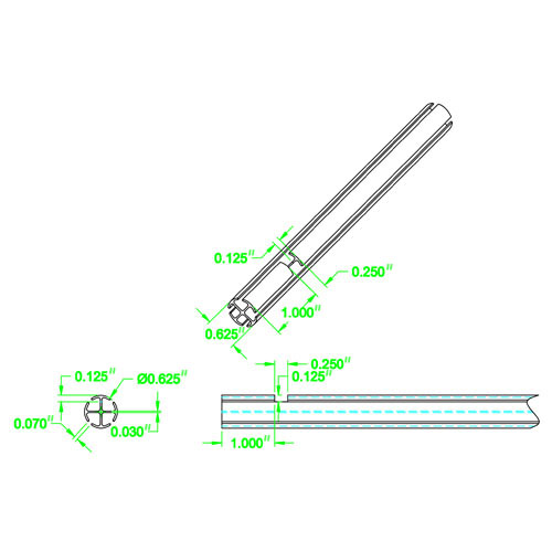 6"-Diameter WQI, Green, 36" Tall